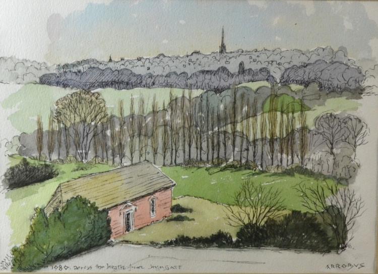 Sydney Arrobus comparable auction result: sydney arrobus across the heath from highgate signed and dated 1980 22cm x 30 5cm