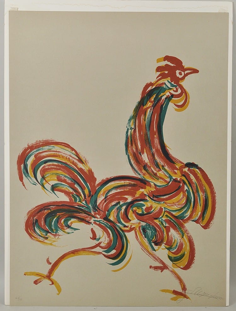 Jesus Reyes-Ferreria comparable auction result: chuco reyes rooster color lithograph