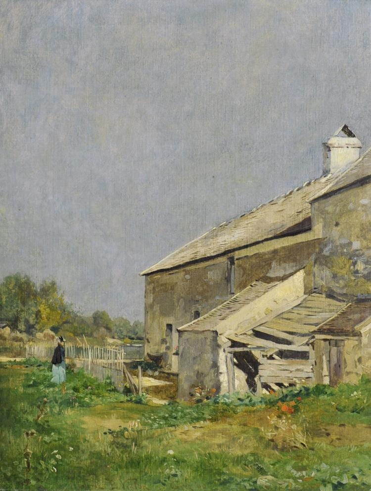 Frederick Porter Vinton comparable auction result: frederick porter vinton bangor maine 1846 1911 boston bord de ferme anim gien 1890