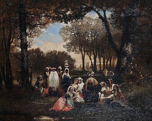 Louis Devedeux comparable auction result: louis devedeux french 1820 1874 arabian garden scene
