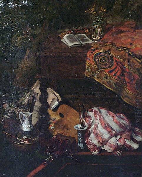 Jean André Rixens comparable auction result: jean andr rixens french 1846 1924 still life of artist s studio