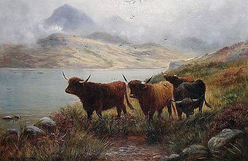 Douglas Cameron comparable auction result: douglas cameron british 19th 20th century highland cattle