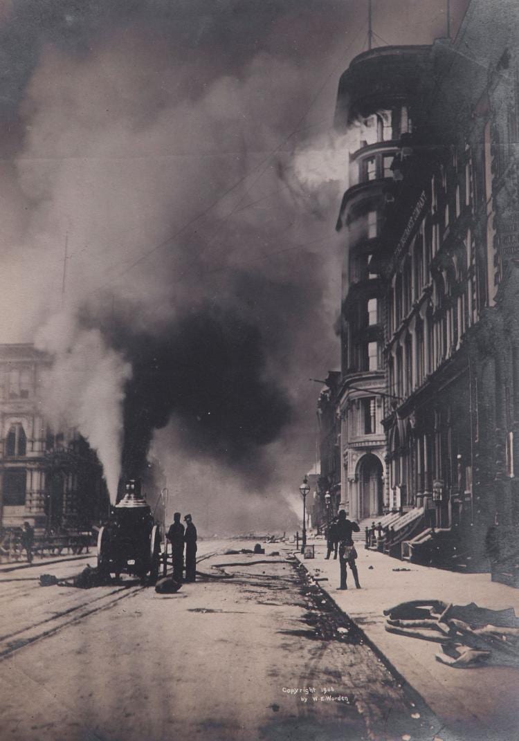 Willard E. Worden comparable auction result: willard e worden 1868 1946 street afire california 7 april 1906