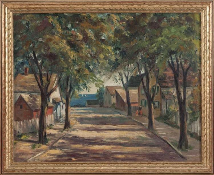 May Spear Clinedinst comparable auction result: may spear clinedinst massachusetts 1887 1960 a north shore street scene oil on canvas 16 x 20 framed 18 5 x 20 5