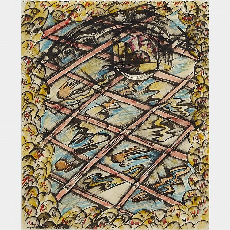 John Meredith comparable auction result: john meredith r c a sketch for lefko coloured inks sight 16 5 ins x 13 5 ins 41 9 cms x 34 3 cms