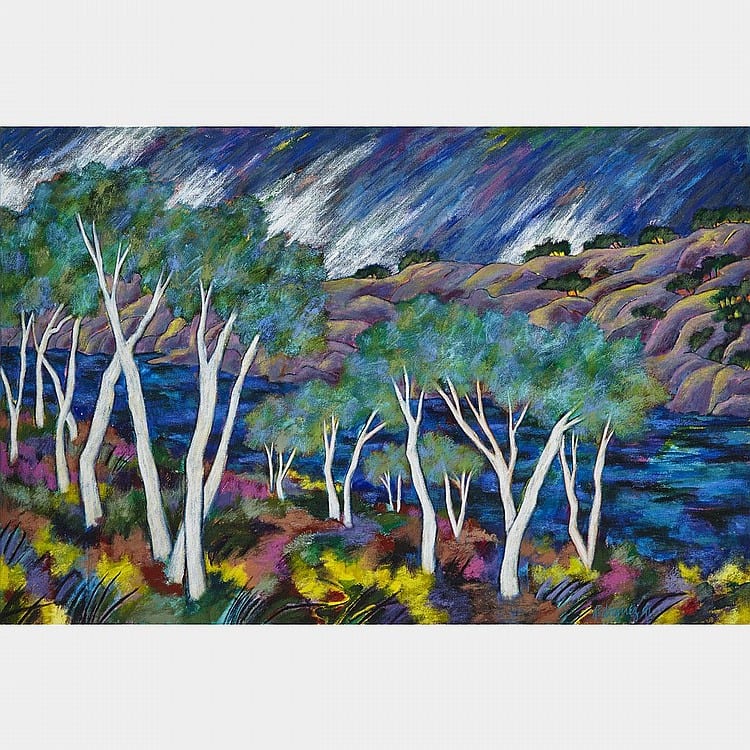 Lupe Rodriguez comparable auction result: lupe rodriguez haileybury 2 acrylic on canvas unframed 48 ins x 72 ins 121 9 cms x 182 9 cms