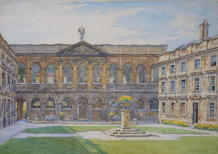 Bernard Cecil Gotch comparable auction result: bernard cecil gotch 1876 1964 queen s college back quad signed watercolour 29 x 40cm unf