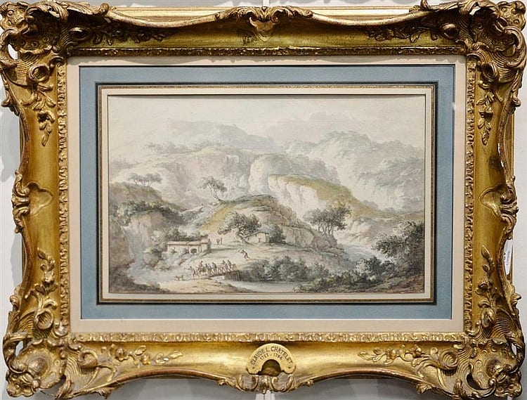 claude louis chatelet 1753 1794 the valley diana salerno landscape watercolor signed lower left signed titled and letter b · Nadeau's Auction Gallery · 2016-04-02 Claude Louis Chatelet comparable auction result: claude louis chatelet 1753 1794 the valley diana salerno landscape watercolor signed lower left signed titled and letter b
