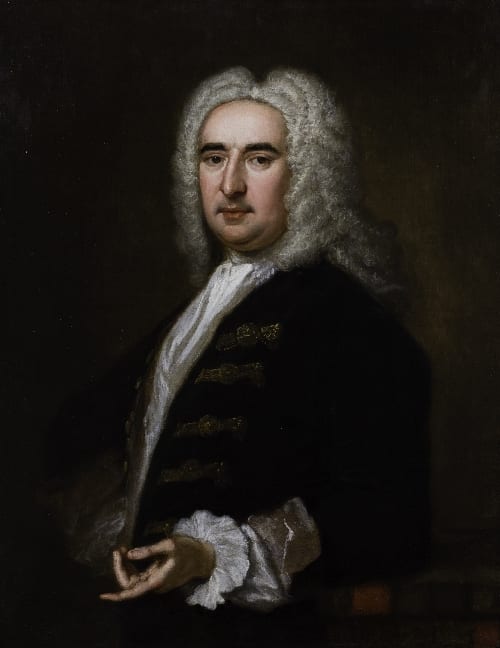 Bartholomew Dandridge comparable auction result: bartholomew dandridge british 1691 c 1755 portrait of a gentleman half length wearing a blue coat with gold frogging oil on canvas 90cm x 70cm see illustration