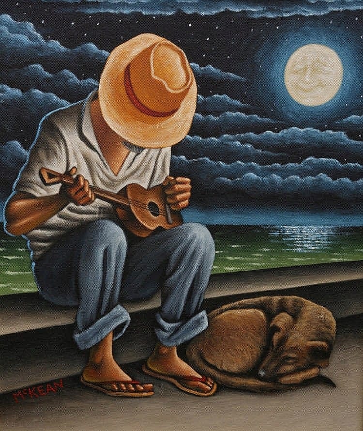 Graham Mckean comparable auction result: graham mckean b 1962 moonlit serenade signed