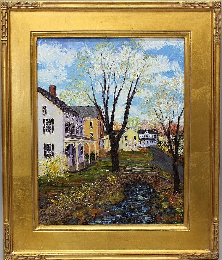 William Jachwak comparable auction result: william jachwak b 1954 pennsylvania spring in carversville