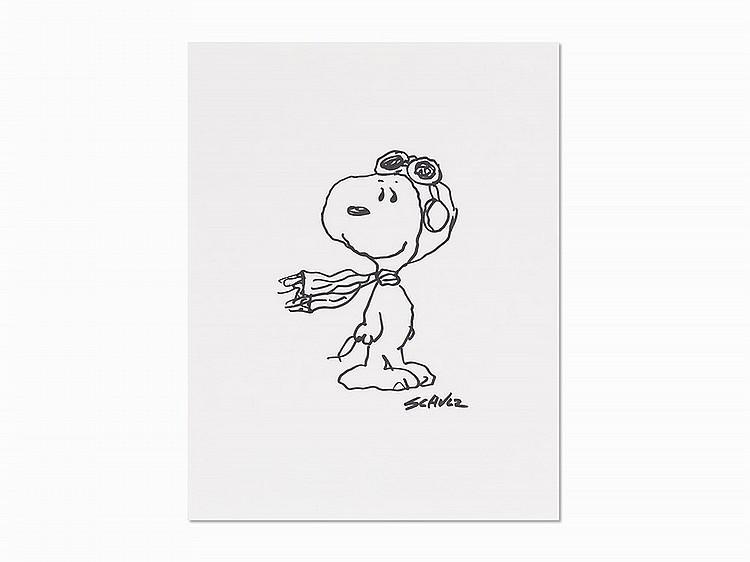 Charles Schulz, ‘Snoopy’, Work on Paper c. 1990s sold by Auctionata US, lot 51 — auction record photograph