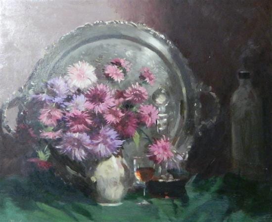 Albert Rydge comparable auction result: albert rydge 1903 71 flowers silver the asters oil on board