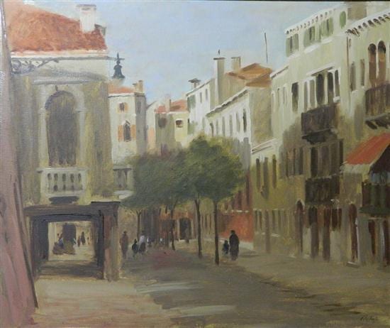 Albert Rydge comparable auction result: albert rydge 1903 71 a street in venice 1956 oil on board