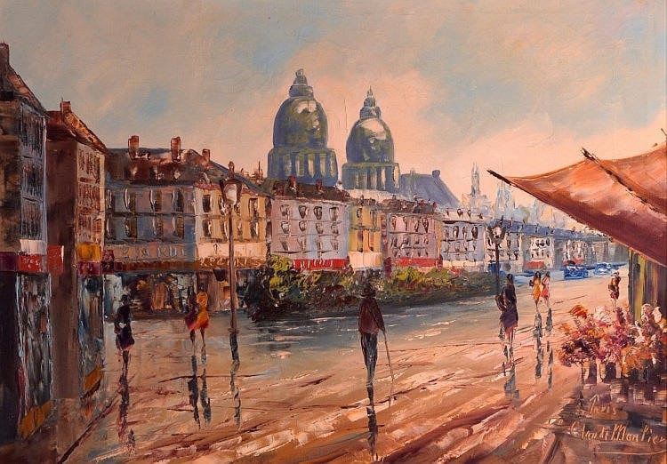 Claude Montier comparable auction result: claude montier 20th century french impressionist parisian scene oil on