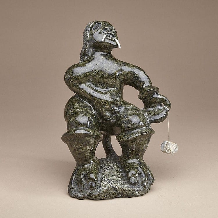 Jaco Ishulutaq comparable auction result: jaco ishulutaq 1951 a shaman transformed stone ivory sinew 10 25 x 8 x 6 26 x 20 3 x 15 2 cm