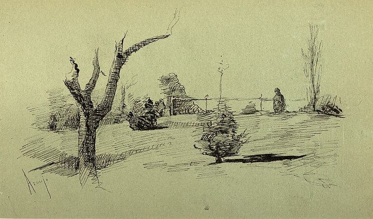 Joaquín Araújo y Ruano comparable auction result: paisaje con figura
