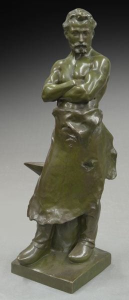 Josué Dupon comparable auction result: josu dupon le forgeron bronze sculpture of a