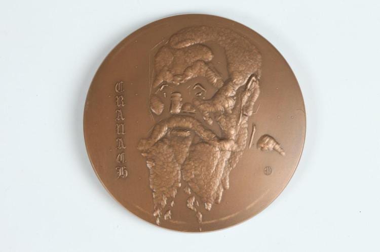 Henri Edouard Navarre comparable auction result: henri navarre french 1885 1971 lucas cranach bronze relief medallion obverse portrait of the german painter reverse a standing