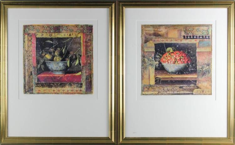 Danielle Desplan comparable auction result: danielle desplan 20th century strawberries and prunes print 13 1 2 x 13 1 4 in each