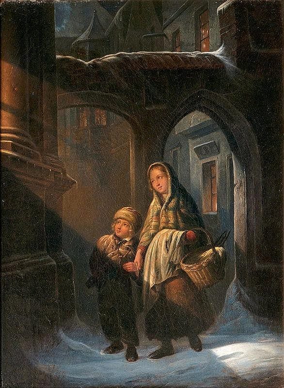 Hermann (1808) Kauffmann comparable auction result: children returning home