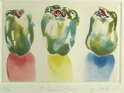 Joseph Goldyne comparable auction result: joseph goldyne american born 1942 3 peppers green