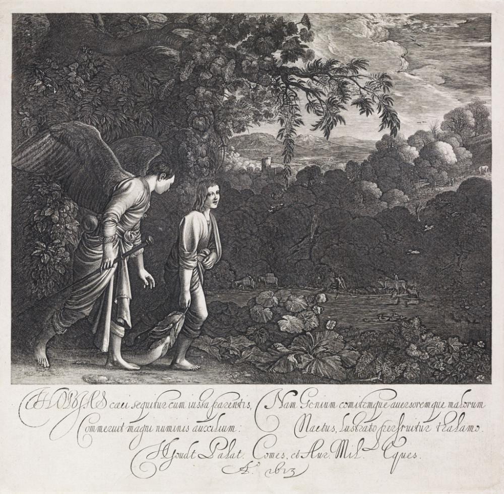hendrick goudt after elsheimer tobias and the angel · Swann Auction Galleries · 2016-04-28 Hendrick Goudt comparable auction result: hendrick goudt after elsheimer tobias and the angel
