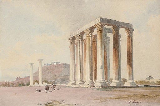 Giovanni Lanza comparable auction result: travellers before the acropolis