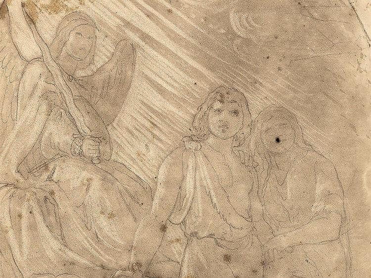 Philipp Veit comparable auction result: philipp veit attributed to expulsion drawing 1800