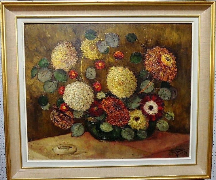 Stanley Grimm comparable auction result: stanley grimm 1891 1966 still life oil on board signed and dated 57