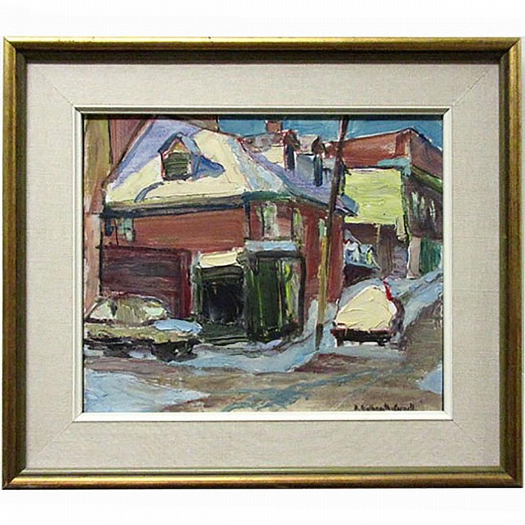 Betty Galbraith-Cornell comparable auction result: betty galbraith cornell canadian 1916 2012 big snow st henri oil on masonite signed lower right titled verso 10 x 11 5 25 4 x 29 2 cm