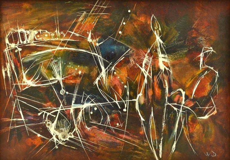 Wladyslaw Dutkiewicz comparable auction result: wladyslaw dutkiewicz 1918 1999 night in desert oil on board