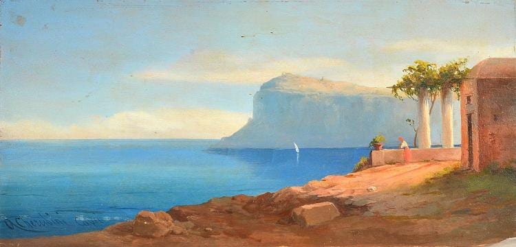 Andrea Cherubini comparable auction result: andrea cherubini italian born 1833 capri oil on panel