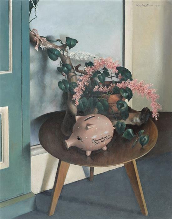 charles meere 1890 1961 diamonds are a girl s best friend 1959 oil on canvas on board · Smith & Singer · 2016-05-10 Charles Meere comparable auction result: charles meere 1890 1961 diamonds are a girl s best friend 1959 oil on canvas on board