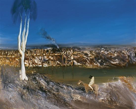 Auction comp thumbnail for SIDNEY NOLAN 1917-1992 River-Bank 1964 oil on composition board (Smith & Singer, Lot 40)