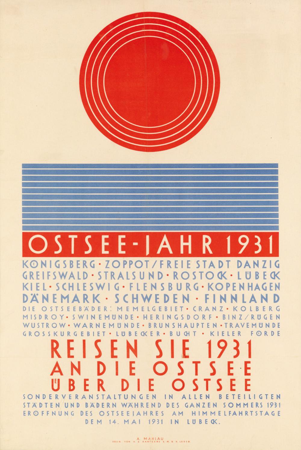 Alfred Mahlau comparable auction result: alfred mahlau 1894 1967 ostsee jahr 1931 27x18 inches 68x47 cm h g rahtgens lubeck