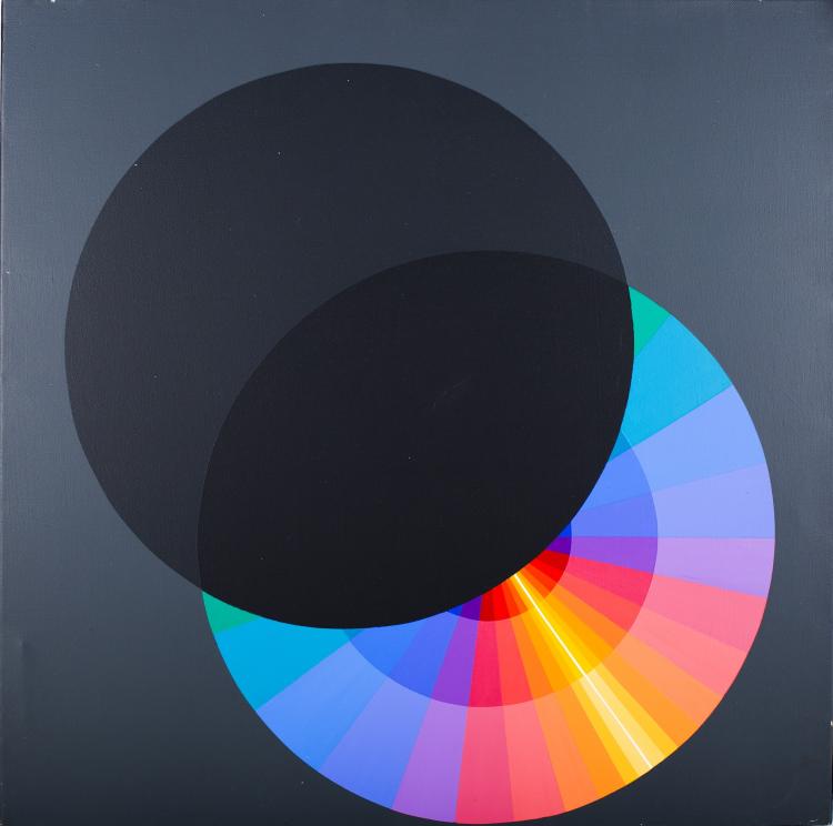 Horacio García Rossi comparable auction result: horacio garc a rossi argentine born 1929 couleur electrique lumiere ombre positive d un cercle 11 2008