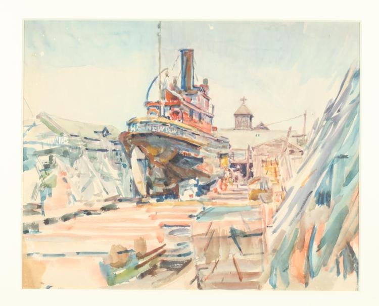 F. Richardson Murray comparable auction result: f richardson murray american 1889 1973 newport watercolor