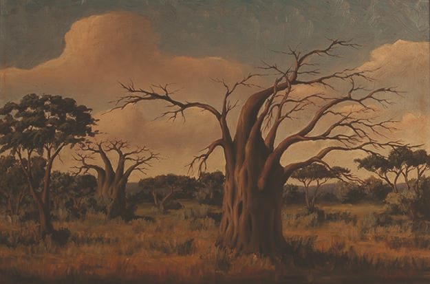 Simon Moroke Lekgetho comparable auction result: simon moroke lekgetho south african 1929 1985 baobabs signed and dated 67