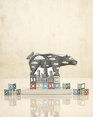 Jason Walker comparable auction result: jason walker born 1973 ones and zeroes bear with blocks 2009