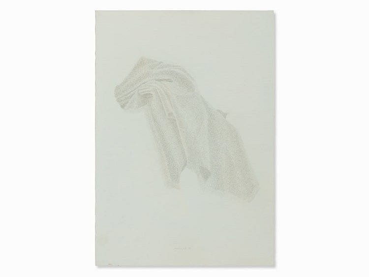 Hanspeter Münch comparable auction result: hanspeter m nch b 1940 gefaltetes tuch drawing 1972