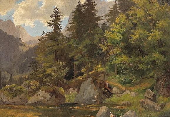 Leopold Munsch comparable auction result: leopold munsch vienna 1826 1888 pre burg forest