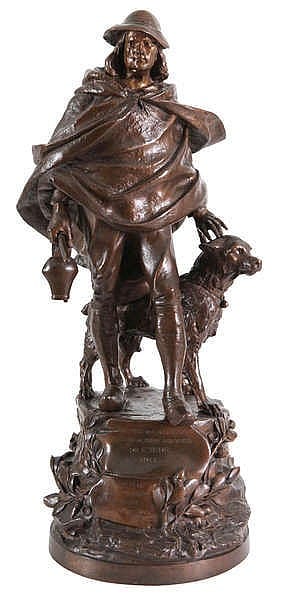 Gustave Deloye comparable auction result: gustave deloye 1838 1899 berger et son chien bronze brown p