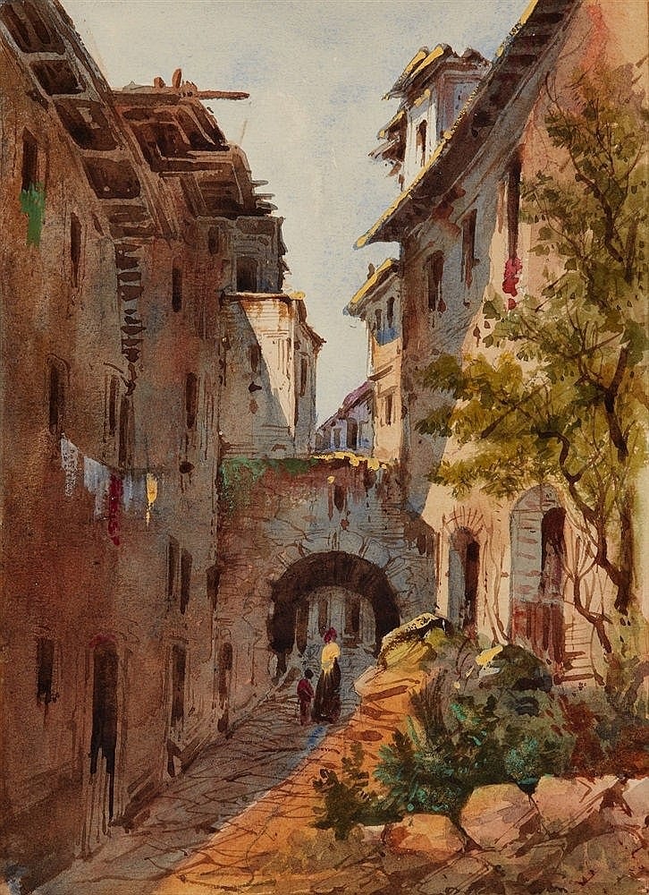 Eugen Napoleon Neureuther comparable auction result: eugen napoleon neureuther an italian village scene