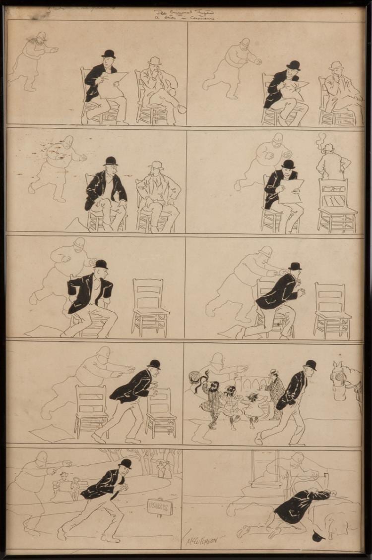 John Tinney McCutcheon comparable auction result: john tinney mccutcheon american 1870 1949 the criminal fugitive a study in conscience