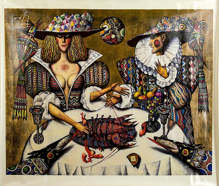 Andrei Protsouk comparable auction result: andrei protsouk 1961 3 pc giclee lot w lobster