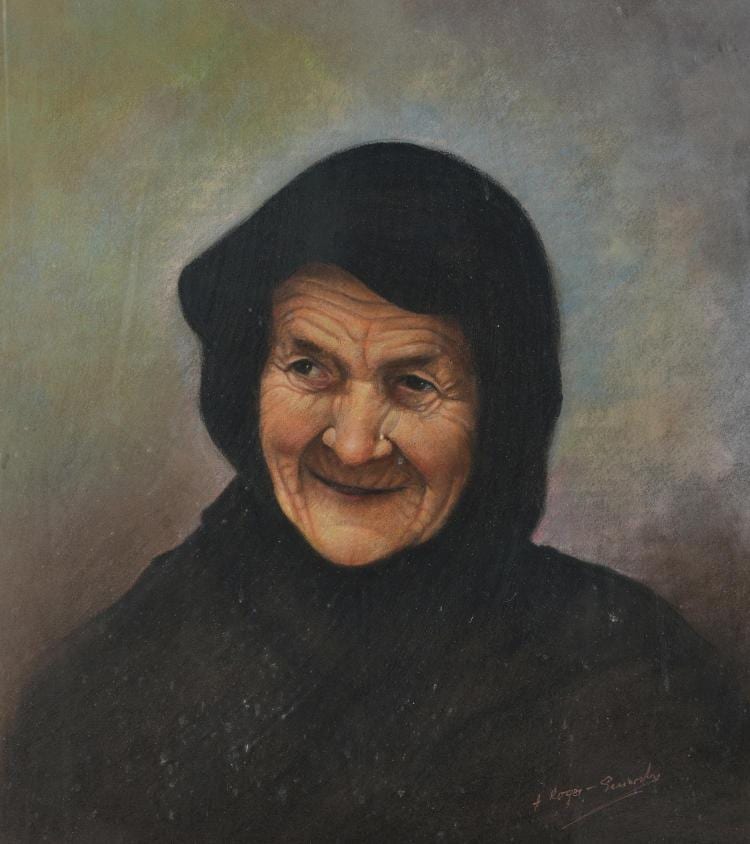 Arno Roger-Genersh comparable auction result: arno roger genersh 1929 portrait of an elderly woman