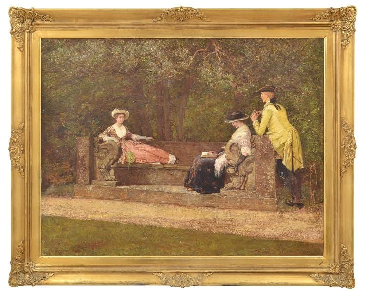 Francis S. Walker comparable auction result: francis s walker british 1848 1916 two s company three s none 1881 oil on canvas
