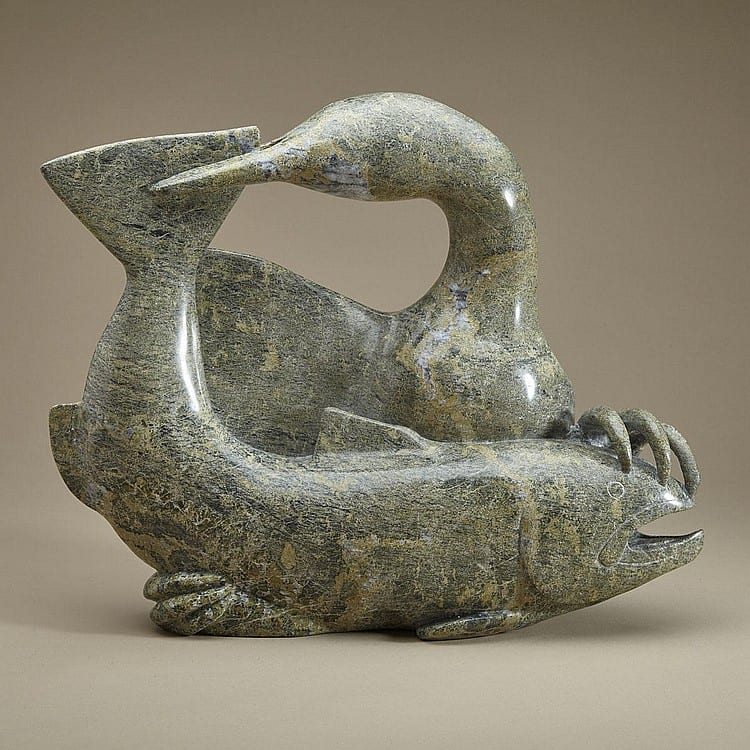 pitseolak niviaqsi r c a cape dorset kinngait bird and fish stone 12 75 ins x 5 5 ins x 4 ins 32 4 cms x 14 cms x 10 2 cms · Waddington's · 2016-05-30 Pitseolak Niviaqsi comparable auction result: pitseolak niviaqsi r c a cape dorset kinngait bird and fish stone 12 75 ins x 5 5 ins x 4 ins 32 4 cms x 14 cms x 10 2 cms