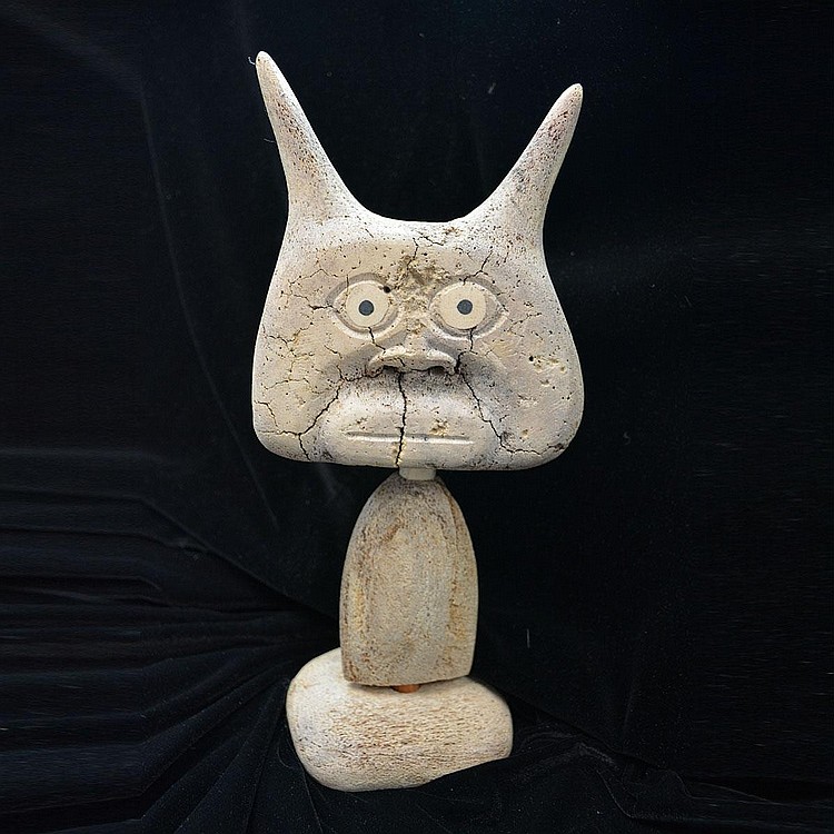 karoo ashevak taloyoak spence bay spirit bone stone 13 5 ins x 6 ins 34 4 cms x 15 2 cms · Waddington's · 2016-05-30 Karoo Ashevak comparable auction result: karoo ashevak taloyoak spence bay spirit bone stone 13 5 ins x 6 ins 34 4 cms x 15 2 cms